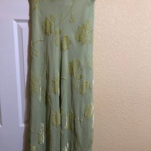 closeup of lime green velvet skirt